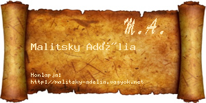 Malitsky Adélia névjegykártya